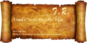 Tomásch Rozália névjegykártya